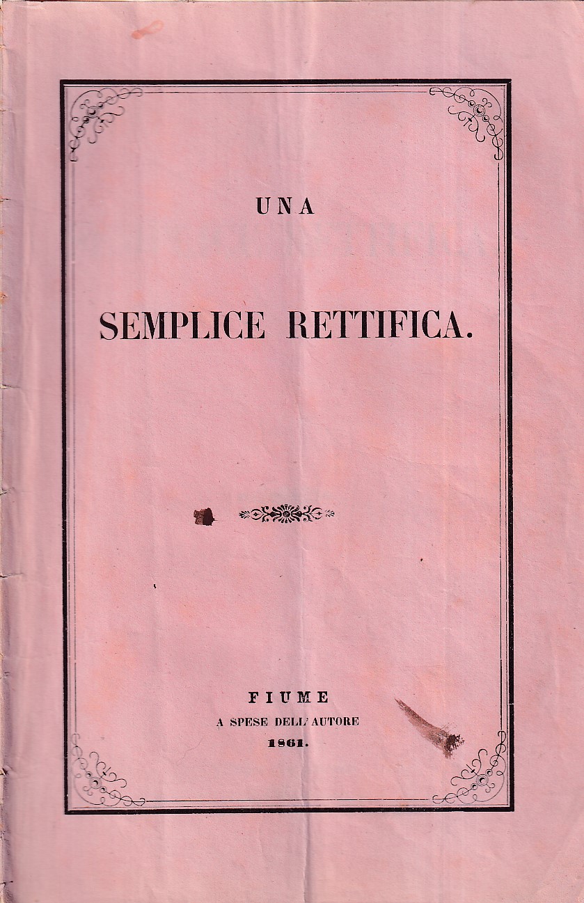 UNA SEMPLICE RETTIFICA